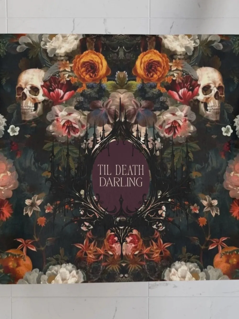 Til Death Darling Tea Towel - Gothic Dark Romance Kitchen Towel For Book Lovers